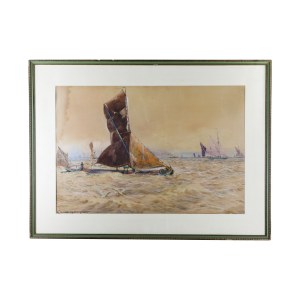Boats at the sea late 19th century