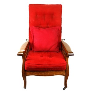 Oak chaise longue chair mid 20th century