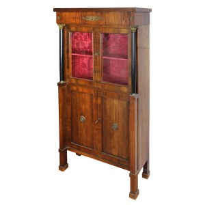 Walnut and walnut briar display cabinet 20th century