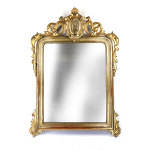 Mirror in gilded wood with cymatium late 19th early 20th century