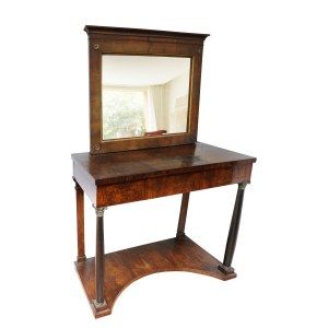 Wall console table in walnut and burr walnut late 19th early 20th century