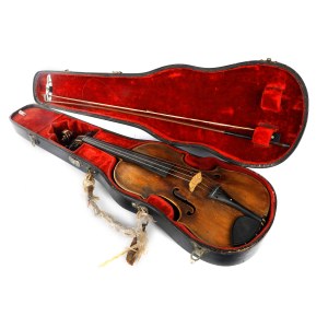 Violin with bow in case 19th/20th century