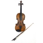 Violin with bow in case 19th/20th century