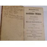 1784. [WROCŁAW] CICERO MARCUS TULIUS, Abhandlung über die menschlichen Pflichten in drey Büchern. Aus dem Lateinischen (...)
