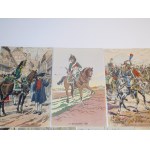 Ca 1950. LEROUX Pierre Albert, Napoléon 1805. ZBIÓR 11 wojskowych kart pocztowych z armią Napoleona.