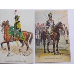 Ca 1950 LEROUX Pierre Albert, Napoléon 1813. eine Sammlung von 7 Militärpostkarten, die die Armee Napoleons zeigen.