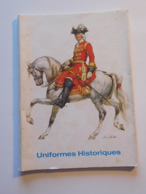 Ca 1970 - LES UNIFORMES Historiques. A COLLECTION of 10 military postcards in a case featuring Napoleon's army.