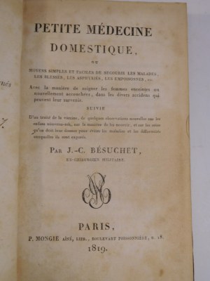 1819 [HOME MEDICINE] BESUCHET DE SAUNOIS Jean-Claude, Petite médecine domestique (...).