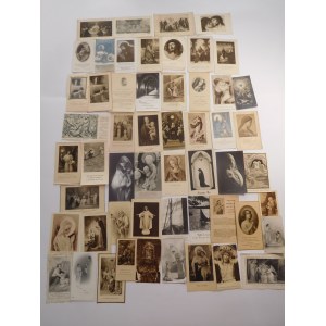 ZBIÓR 53 obrazków religijnych czarno-białych z XIX i XX w.