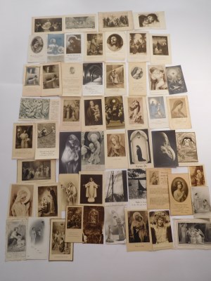 ZBIÓR 53 obrazków religijnych czarno-białych z XIX i XX w.