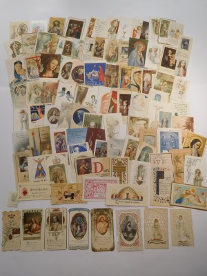 ZBIÓR 105 obrazków religijnych kolorowych z XIX i XX w.