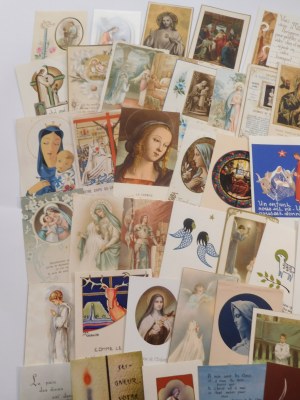 ZBIÓR 105 obrazków religijnych kolorowych z XIX i XX w.