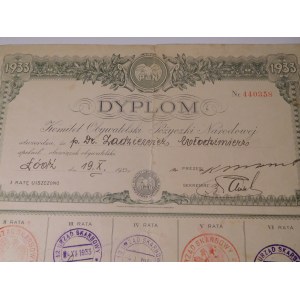 1933 DIPLOMA. Citizens' Committee for a National Loan.