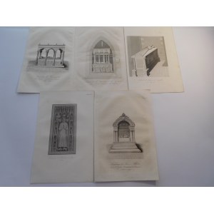 1836-42. CHODŹKO Leonard, ZBIÓR 5 GROBOWCÓW KRÓLEWSKICH PIASTÓW I JAGIELLONÓW - WAWEL, UPSALA, DIJON.