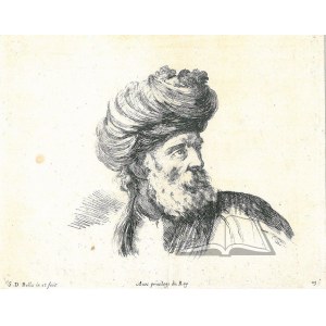 BELLA Stefano della (1610-1664), Head of a man in a turban.