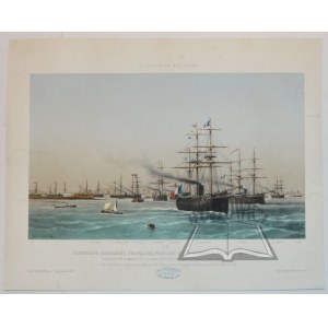 (Französische Flotte auf dem Weg ins Baltikum). L'escade cuirassee francaise, partant de Cherbourg pour la Baltique.