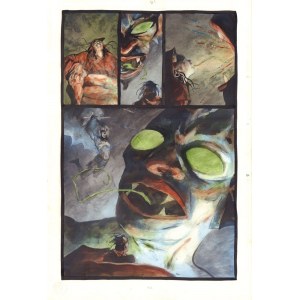 Oryginalna plansza (praca malarska) do komiksu typu one-shot pt. Batman: Harvest Breed, s. 80