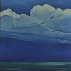 Monika Knoblauch-Kwapińska, Blaue Landschaft mit Wolken