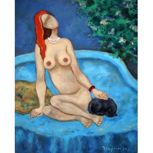 Henryk Trojan, Fille avec un chat, 2023