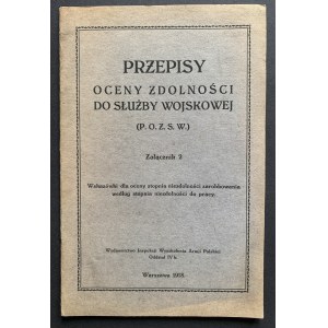 Provisions for assessing fitness for military service. Guidelines for the assessment of the degree of incapacity to earn according to the degree of incapacity to work. Warsaw [1918].