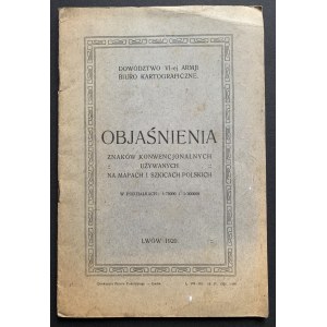 [Cartography] EXPLANATIONS OF CONVENTIONAL SIGNS USED ON MAPS AND POLISH SHAPES [...] Lwów [1920].