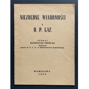 SZERLĄG Eugeniusz - Essential news from O. P. Gaz. Warsaw [1934].