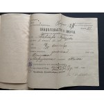 [LOWICZ] Set of 5 Birth Certificates issued on the basis of Metric Books. [1897-1910]