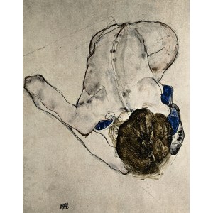 Egon Schiele (1890-1918), Nude in Blue Stockings
