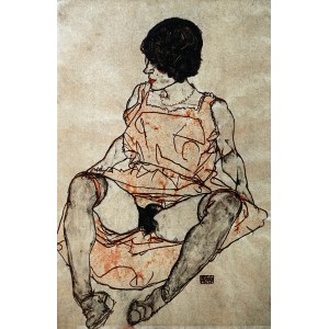 Egon Schiele (1890-1918), Akt v červených šatech