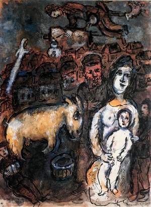 Marc Chagall (1887-1985), Portret z pomarańczową kozą