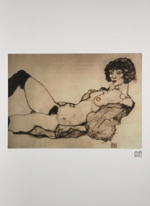 Egon Schiele (1890-1918), Akt w czarnej koszuli