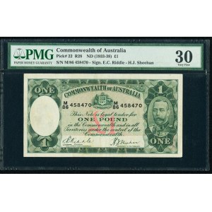 Australia 1 Pound 1933 - 1948 (ND) PMG 30