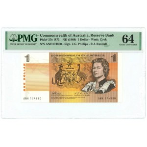 Australia 1 Dollar 1969 (ND) PMG 64 Choice UNC