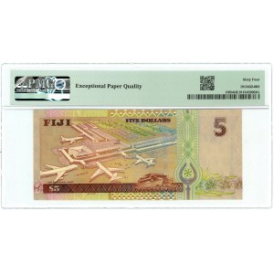 Fiji 5 Dollars 2002 (ND) PMG 64 EPQ Choice UNC