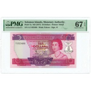 Solomon Islands 10 Dollars 1977 (ND) PMG 67 EPQ Superb Gem UNC