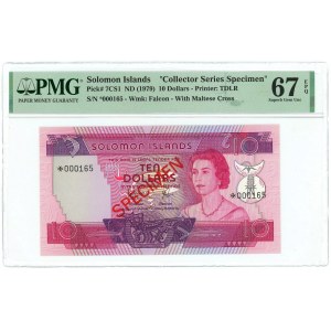 Solomon Islands 10 Dollars 1979 (ND) Collector Series Specimen PMG 67 EPQ Superb Gem UNC