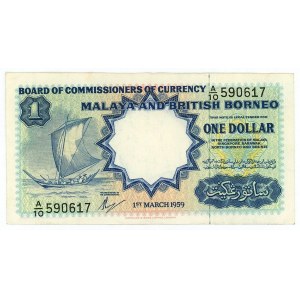 Malaya & British Borneo 1 Dollar 1959