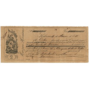 Cuba Marzan Hermanos Banqueros Bill of Exchange for $1000 to Conde de Peñalver 1880
