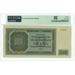 Bohemia & Moravia 1000 Korun 1942 Specimen PMG 66 EPQ Gem UNC