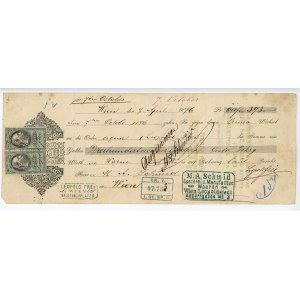 Austria - Hungary Leopold Frei Bill of Exchange for 393 Gulden Wien 1876