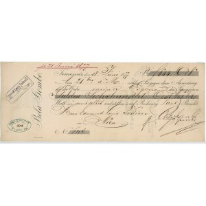 Austria - Hungary Romania Bill of Exchange for 600 Gulden 1877