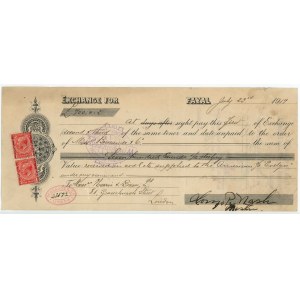 Azores Portugal Bill of Exchange for £700 Bensuade & Co 1919