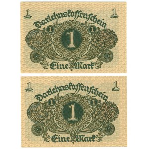 Germany - Weimar Republic 2 x 1 Mark 1920 Consecutive Pair