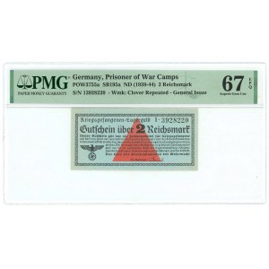 Germany - Third Reich 2 Reichsmark 1939 - 1944 (ND) PMG 67 EPQ Superb Gem UNC