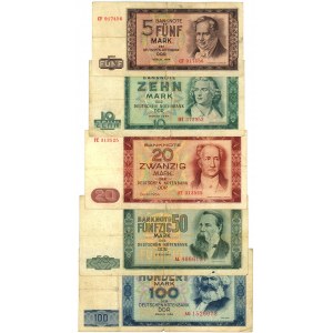 Germany - DDR 5 - 10 - 20 - 50 - 100 Deutsche Mark 1964