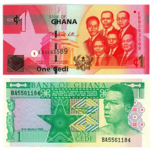 Ghana 2 x 1 Cedi 1982 - 2010