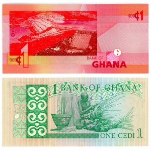 Ghana 2 x 1 Cedi 1982 - 2010
