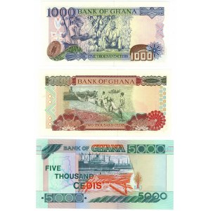 Ghana 1000 - 2000 - 5000 Cedis 2002 - 2003