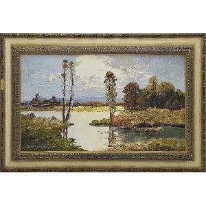 Arnold GRABONE (b. 1896), Landscape with a river