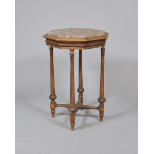 Octagonal table with marble top eclectic